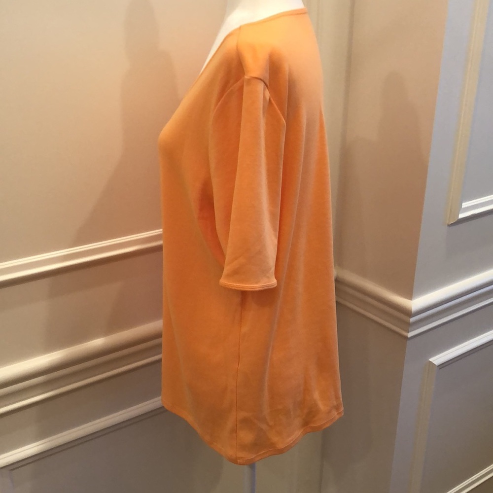 Chico’s Orange V-Neck T-Shirt - Picture 3 of 6